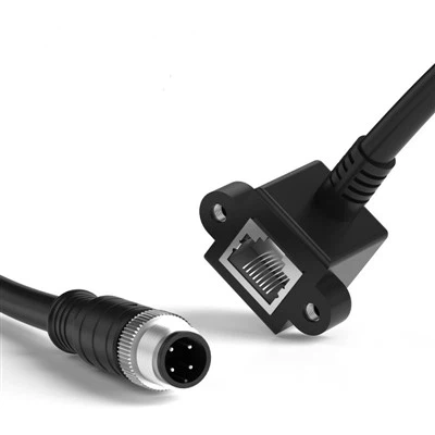 M12 uz RJ45 sieviešu RA kabelis